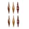 6 Pack 7.7" Brown, White & Gold Glitter Shatterproof Teardrop Ornaments by Ashland®